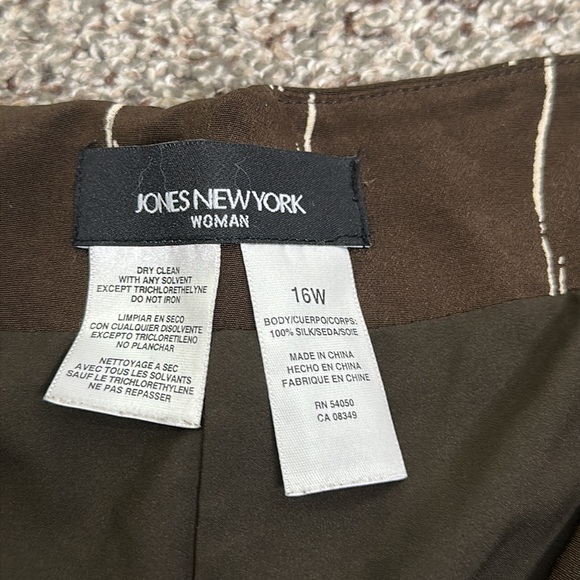 Jones New York brown beige slik pants suits size 16w - Picture 13 of 15